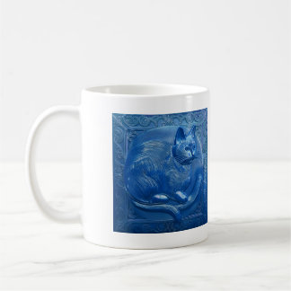 Caneca De Café Marinho azul de Arte Personalizada Nouveau Na moda