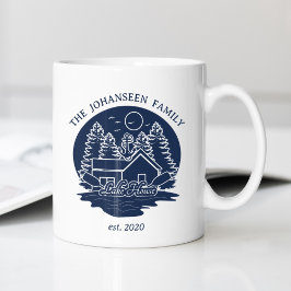 Caneca De Café Marinho Blue Lake House Nome da Família de Âncoras