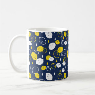 Caneca De Café Marinho Blue Lemon Art - Refrescando o Citrus Desi