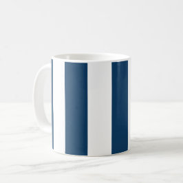 Caneca De Café Marinho Blue Stripes, White Stripes, Padrão Stripe