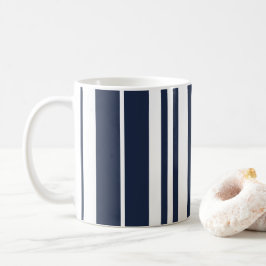 Caneca De Café Marinho Blue White Stripes Beach House