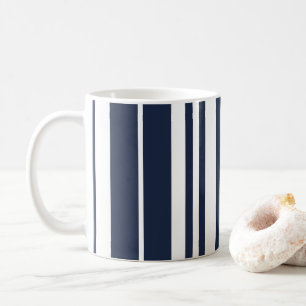 Caneca De Café Marinho Blue White Stripes Beach House