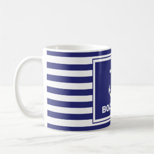 Caneca De Café Marinho de Âncora Náutica Design de  Azul Tinta 