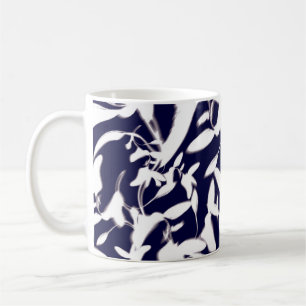 Caneca De Café Marinho de padrão de cor branco e design feito com