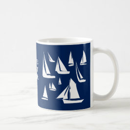 Caneca De Café Marinho Náutico - Blue - Personalizado