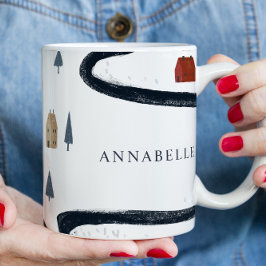 Caneca De Café Marinho Russo Tradicional Vermelho Inverno Feliz N