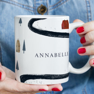 Caneca De Café Marinho Russo Tradicional Vermelho Inverno Feliz N