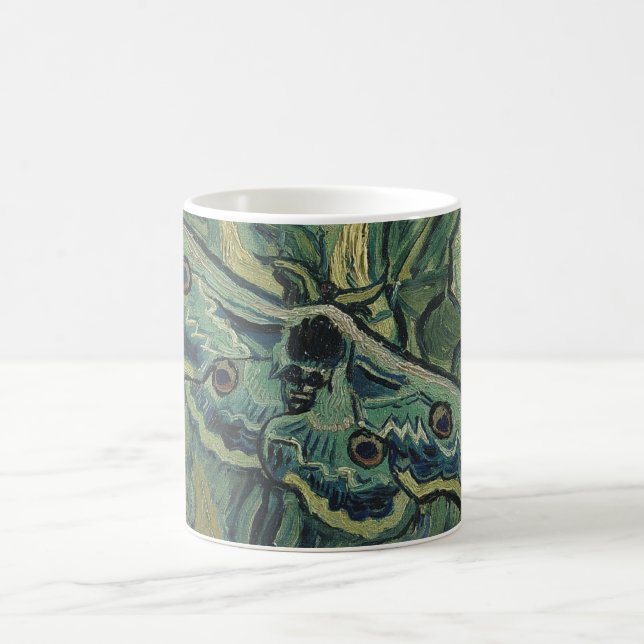 Caneca De Café Mariposa Pavão Verde (Imperador) por Vincent van G (Centro)