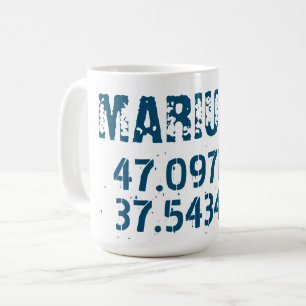 Caneca De Café Mariupol Latitude & Longitude Afastada
