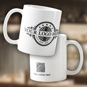 Caneca De Café Marketing comercial do logotipo e do código QR