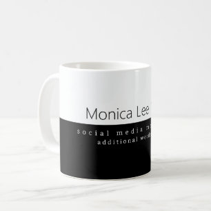 Caneca De Café Marketing de Mídia Social Nome Preto Branco