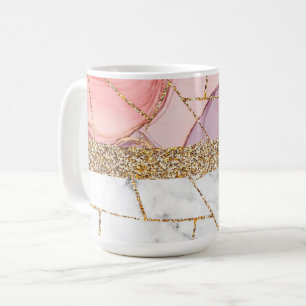 Caneca De Café Mármore de Pedra Interior de Luxo Brilho