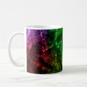 Caneca De Café mármore multicolorido em padrão natural, A mistura