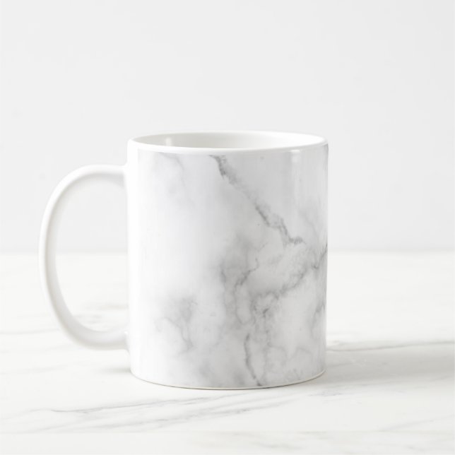 Caneca De Café mármore preto e branco moderno (Esquerda)