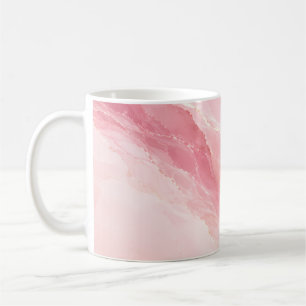 Caneca De Café Mármore Rosa Quartzo Luxuoso