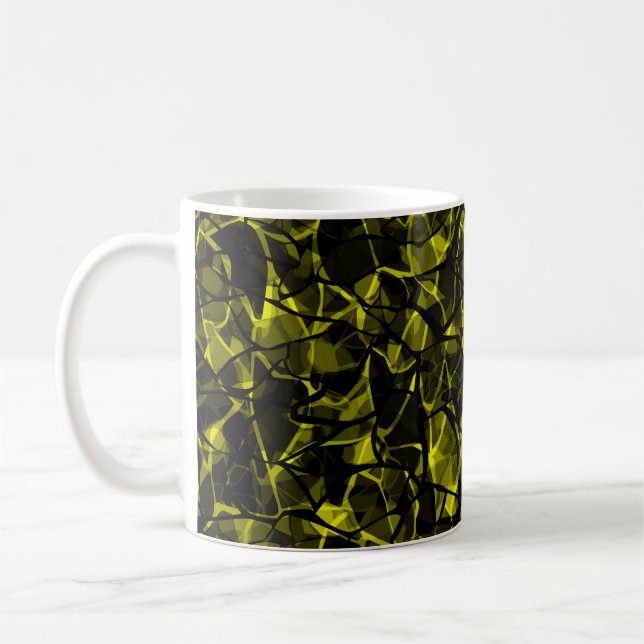Caneca De Café Mármore verde-abstrato a preto sem água (Esquerda)