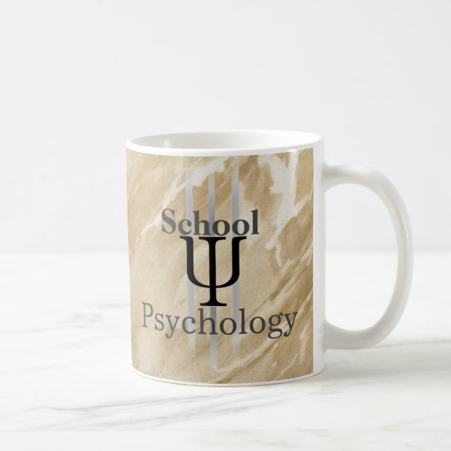 Caneca de café marmoreada da psicologia da escola (Direita)