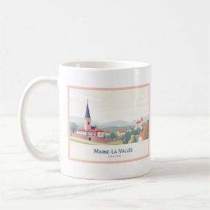 Caneca De Café Marne-La-Vallée França Pastel Viagem