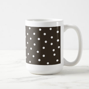 Caneca De Café Marrom Chocolate e Bolinhas Brancas