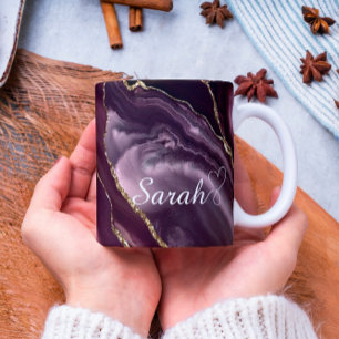 Caneca De Café Marrom personalizado de luxo &Dourado Mangueira de