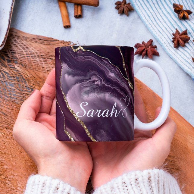 Caneca De Café Marrom personalizado de luxo &Dourado Mangueira de (Criador carregado)