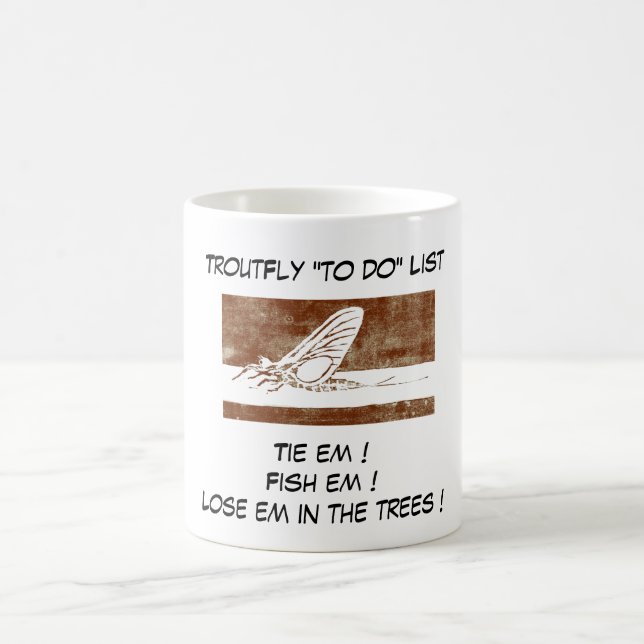 Caneca De Café Marrom - Trout Fly "To Do List" (Centro)