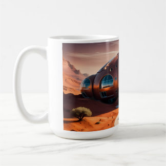 Caneca De Café Mars Habitat Alpha - Arquitetura Sci-Fi AI