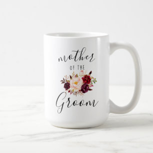 Caneca De Café Marsala Blush Floral Cor-de-Rosa do Groom 15oz