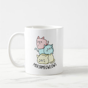 Caneca De Café Marsh-meow Engraçado Cat Marshmallow Pun