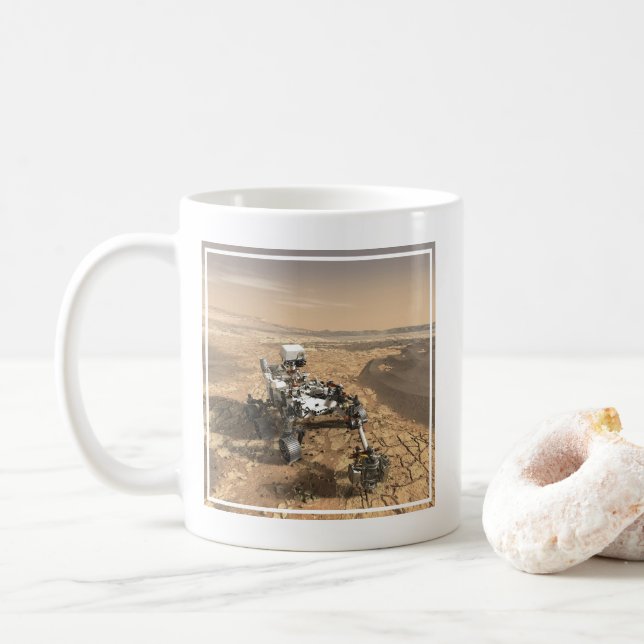 Caneca De Café Marte 2020 Rover Na Superfície De Marte. (Com Donut)