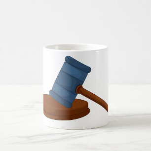 Caneca De Café Martelo de Juiz de Madeira Tribunal