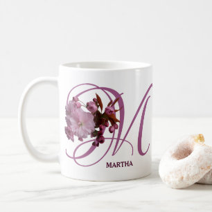 Caneca De Café Martha personalizável nome rosa rosa rosa flores d