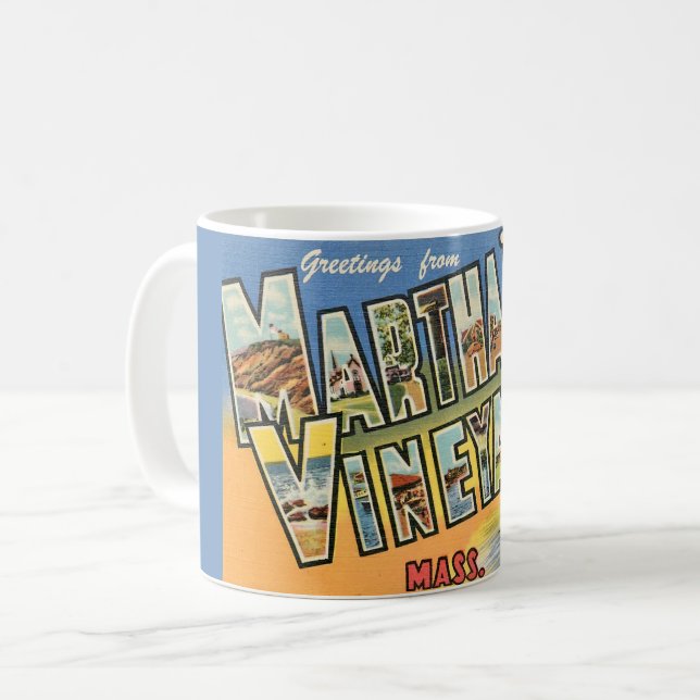 Caneca De Café Marthas Vineyard Saudações Mug (Frente Esquerda)