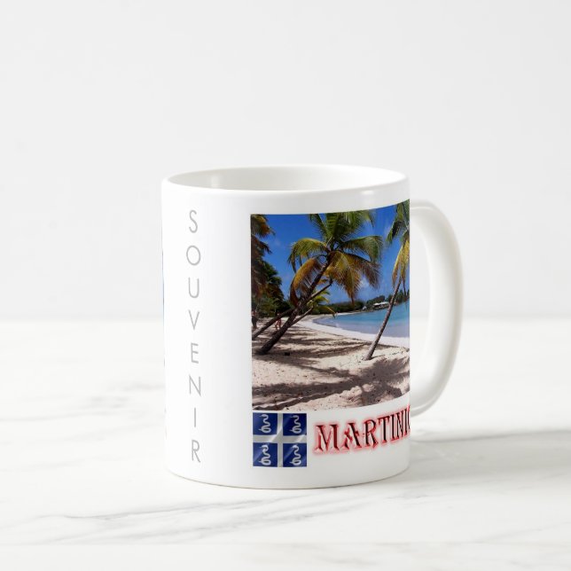 Caneca De Café MARTINIQUE, LES SALINES Beach, (Frente Esquerda)