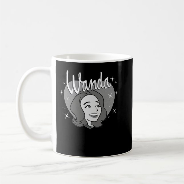 Caneca De Café Marvel WandaVision Wanda Maximoff Heart Retro 60s (Esquerda)