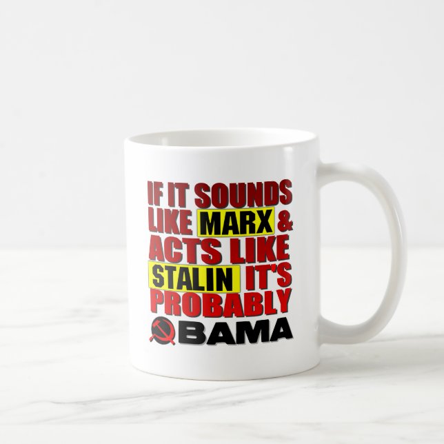 Caneca De Café Marx, Stalin? Obama! (Direita)