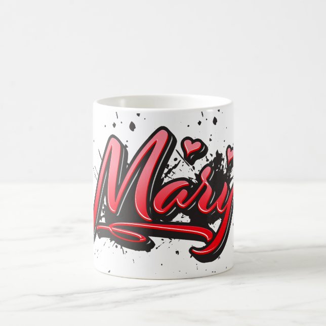 Caneca De Café Mary red Heart Graffiti Tasse Kaffeetasse (Centro)