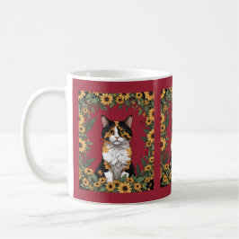 Caneca De Café Maryland Calico Cat And Black Eyed Susan Flowers 4