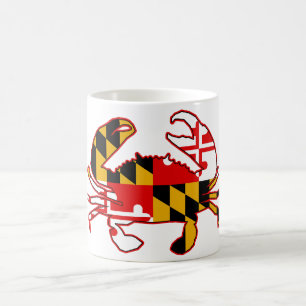 Caneca De Café Maryland Flag Crab