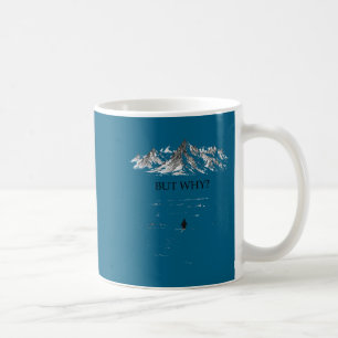Caneca De Café Mas por que_ montanhas de pinguim pensativo arte g