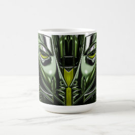 Caneca De Café Máscara Cibernética Esmeralda