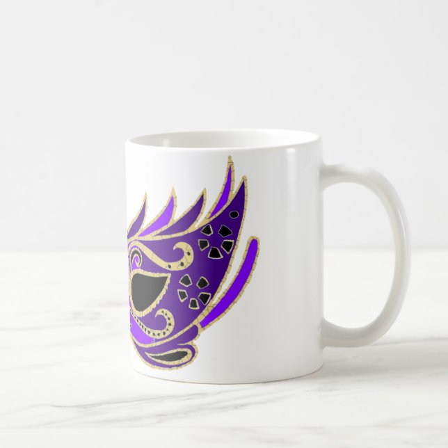 Caneca De Café Máscara de mascarada roxo real (Direita)