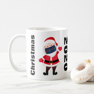 Caneca De Café Máscara de Papais noeis de Natal de 2020