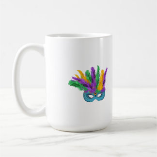 Caneca De Café Máscara de penas de férias do Mardi Luisiana