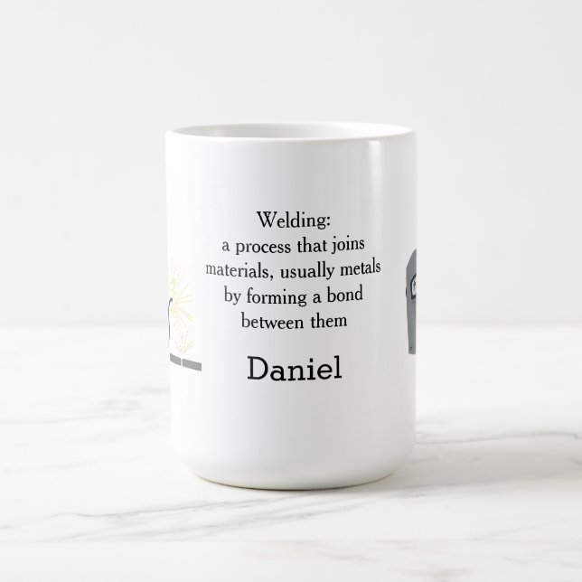 Caneca De Café Máscara de Soldadura com Nome (Centro)