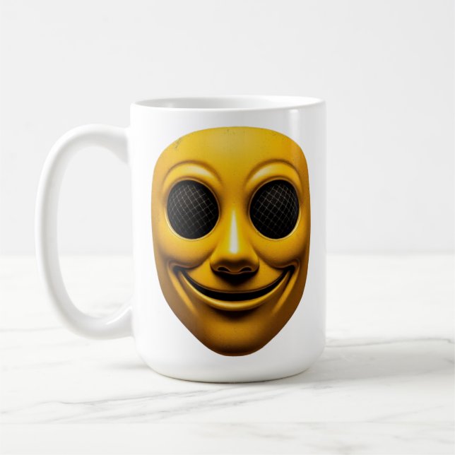 Caneca De Café Máscara de sorriso amarela (Esquerda)
