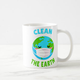 Caneca De Café Máscara Divertida Kawaii Ecologista Limpa A Terra