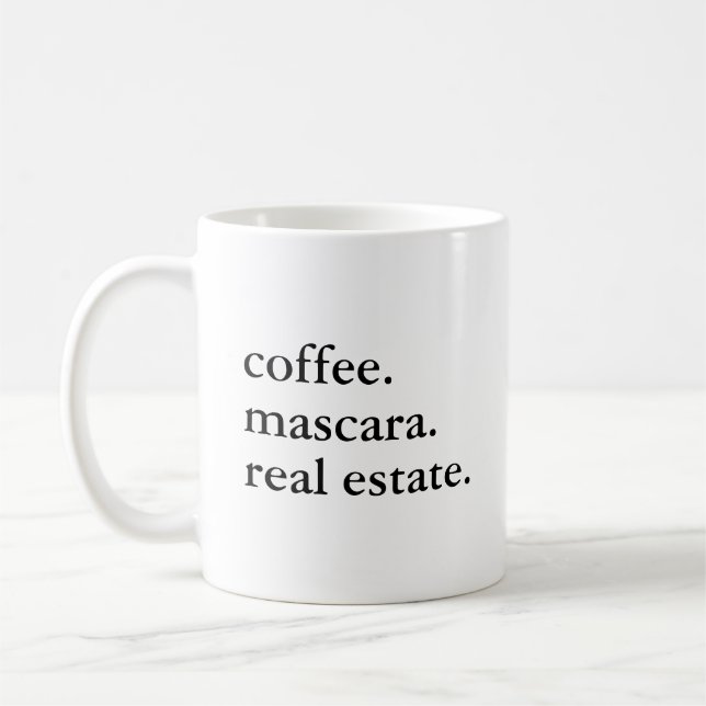 Caneca De Café Mascara E Agente Imobiliário Mãe Engraçado (Esquerda)