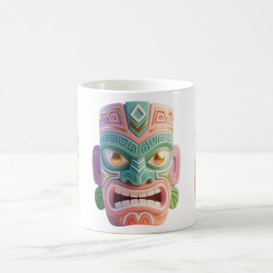 Caneca De Café Máscara Tiki de Arte Pop Moderno