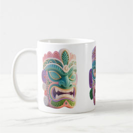 Caneca De Café Máscara Tiki de Arte Pop Moderno
